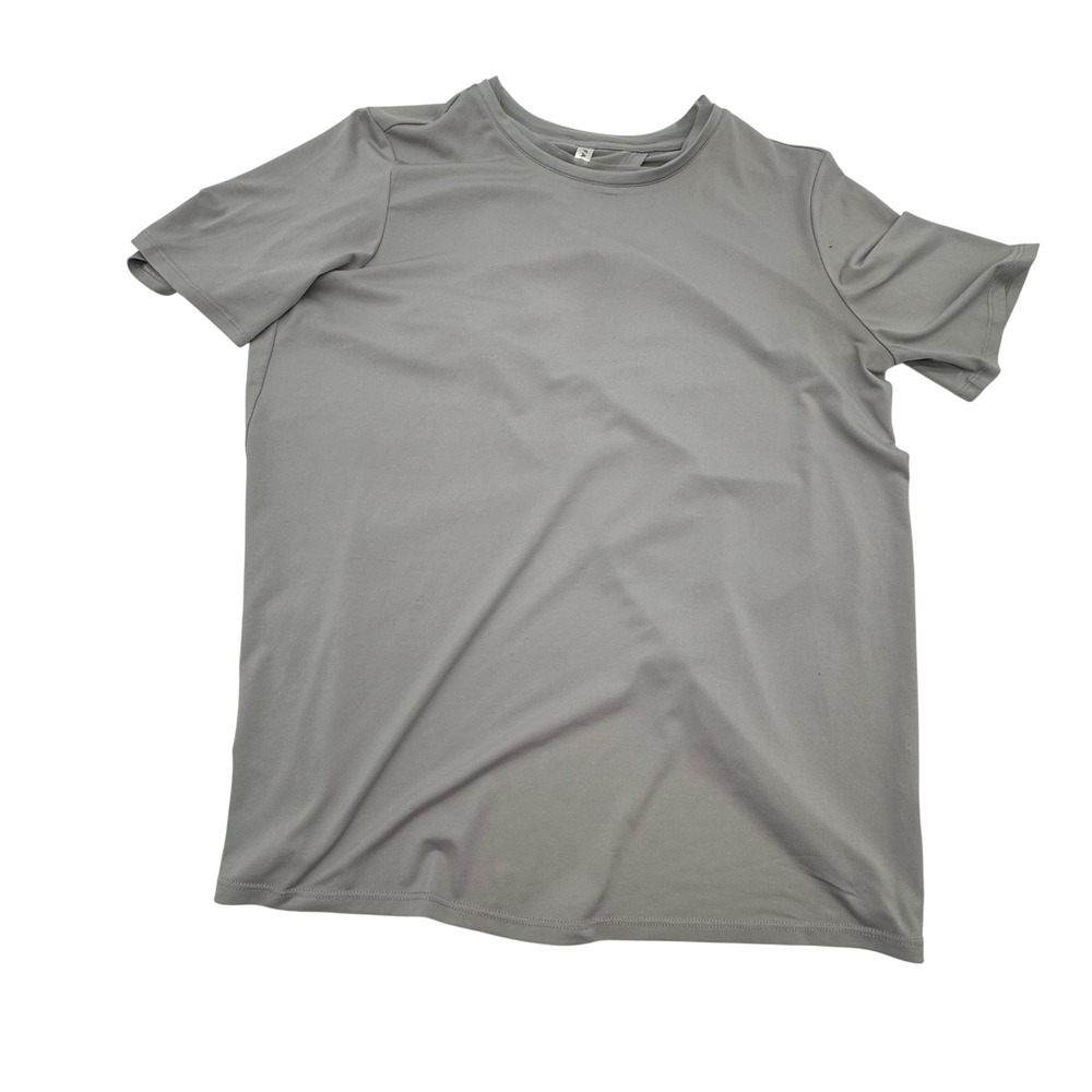 Fabletics Women's Performance Athletic Shirt Gray Short Sleeve Crew Neck Size M